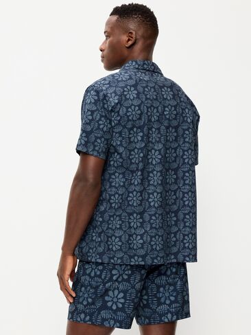 Old Navy Short-Sleeve Camp Shirt - Blue Floral in Saudi Arabia