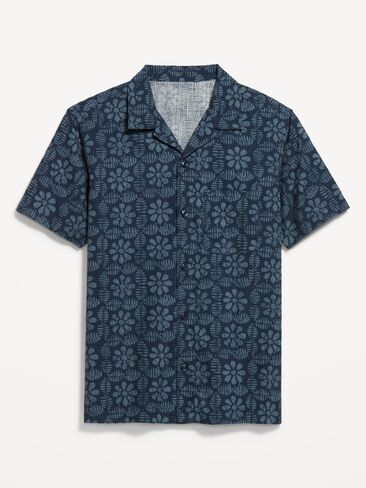 Old Navy Short-Sleeve Camp Shirt - Blue Floral in Saudi Arabia