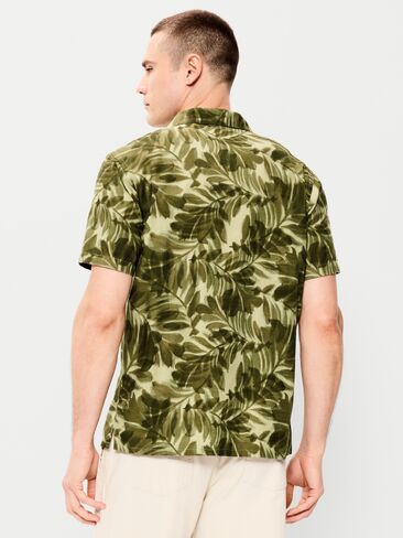 Old Navy Short-Sleeve Camp Shirt - Green Palm Leaf in Saudi Arabia