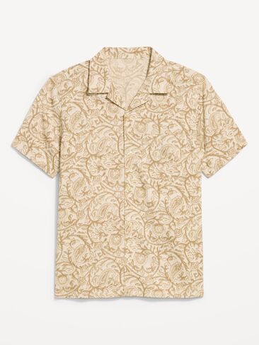 Old Navy Short-Sleeve Camp Shirt - Khaki Paisley in Saudi Arabia