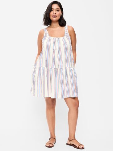 فستان قصير متأرجح بدون أكمام ورقبة واسعة من Old Navy - شريط أزرق ريترو in Saudi Arabia