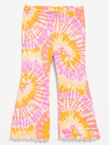 Old Navy Ribbed Flare-Leg Leggings for Toddler Girls - Pink Multi Tie-Dye in Saudi Arabia