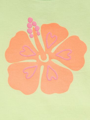 Old Navy Short-Sleeve Graphic Fringed-Hem T-Shirt for Toddler Girls - Pale Citron in Kuwait