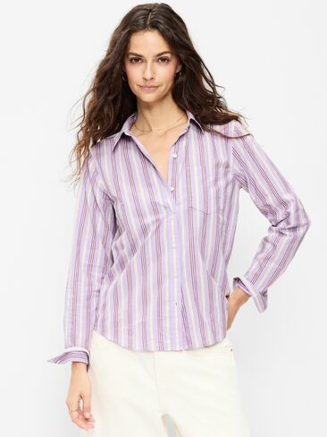 Old Navy Classic Button-Down Shirt - Purple Stripe in Saudi Arabia