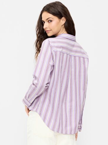 Old Navy Classic Button-Down Shirt - Purple Stripe in Saudi Arabia