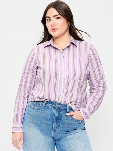 Old Navy Classic Button-Down Shirt - Purple Stripe in Saudi Arabia