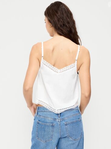 Old Navy Lace-Trim Scarf Tank Top - White Lilies in Saudi Arabia