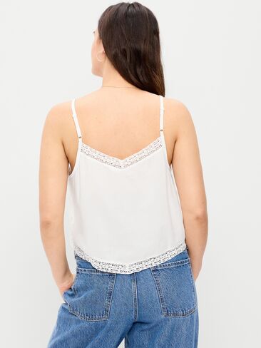 Old Navy Lace-Trim Scarf Tank Top - White Lilies in Saudi Arabia