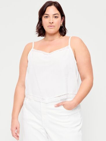 Old Navy Lace-Trim Scarf Tank Top - White Lilies in Saudi Arabia