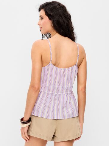 Old Navy Fitted Smocked Tank Top - Purple Stripe in Saudi Arabia