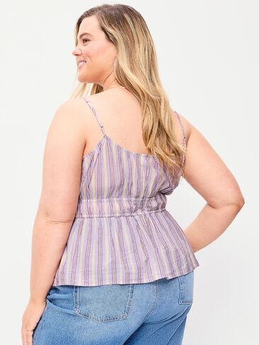 Old Navy Fitted Smocked Tank Top - Purple Stripe in Saudi Arabia