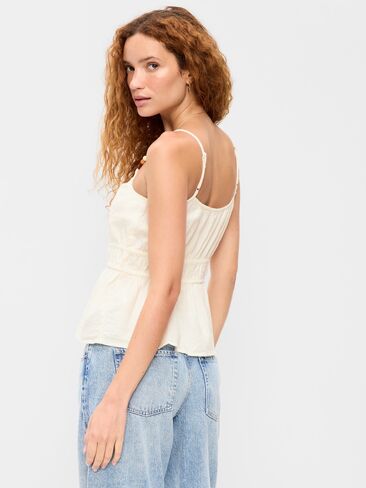Old Navy Beaded Strap Smocked-Waist Tank Top - Sea Salt in Saudi Arabia