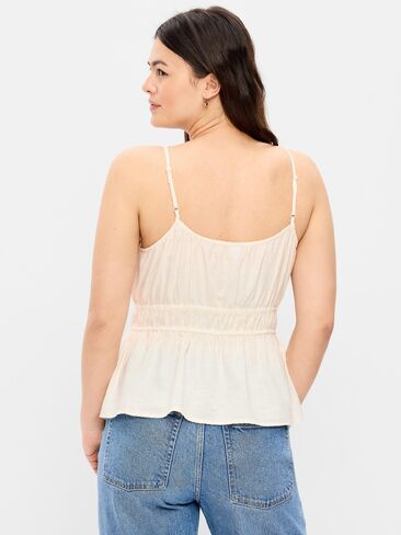 Old Navy Beaded Strap Smocked-Waist Tank Top - Sea Salt in Saudi Arabia