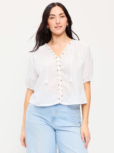 Old Navy Short-Sleeve Beaded Top - White Lilies in Saudi Arabia