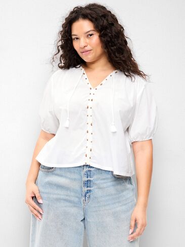 Old Navy Short-Sleeve Beaded Top - White Lilies in Saudi Arabia