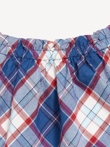 Old Navy Sleeveless Tie-Shoulder Plaid Top for Girls - Blue Plaid in Kuwait