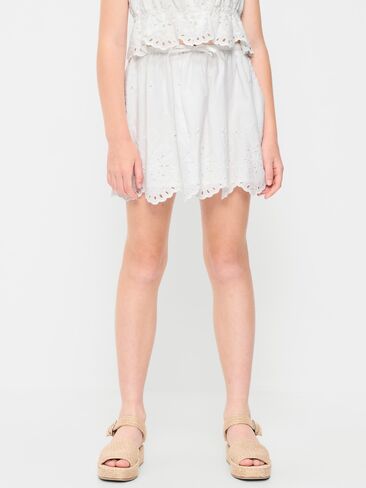 Old Navy Eyelet Trim Skirt for Girls - White Lilies in Kuwait