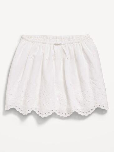 Old Navy Eyelet Trim Skirt for Girls - White Lilies in Kuwait