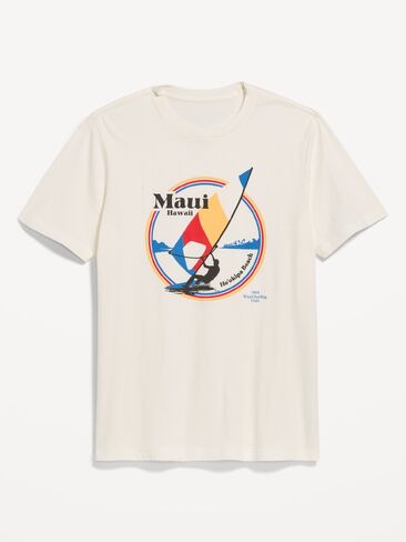 Old Navy Soft-Washed Crew-Neck Graphic T-Shirt - Sea Salt in Saudi Arabia