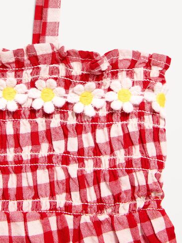 Old Navy Sleeveless Smocked Peplum Top and Shorts Set for Baby - Red Gingham in Saudi Arabia