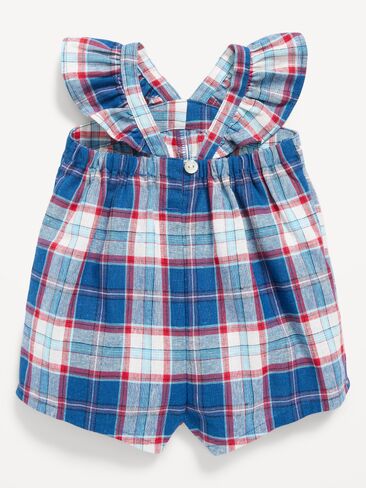 رومبر من مزيج الكتان بدون أكمام مطبوع من Old Navy للأطفال - أزرق منقوش in Kuwait