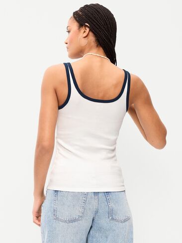 Old Navy First-Layer Ribbed Scoop-Neck Tank Top - Sea Salt in Saudi Arabia
