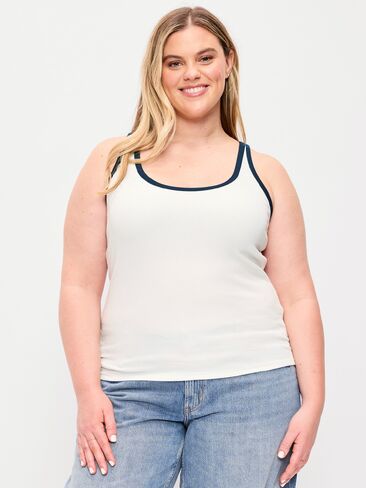 Old Navy First-Layer Ribbed Scoop-Neck Tank Top - Sea Salt in Saudi Arabia