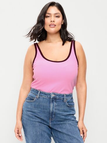 Old Navy First-Layer Ribbed Scoop-Neck Tank Top - ELECTRIC PEONY in Saudi Arabia