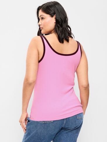 Old Navy First-Layer Ribbed Scoop-Neck Tank Top - ELECTRIC PEONY in Saudi Arabia