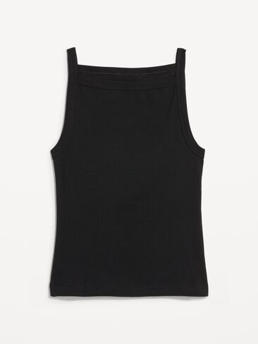 Old Navy Snug Apron-Neck Tank Top - Light Black Heather in Saudi Arabia