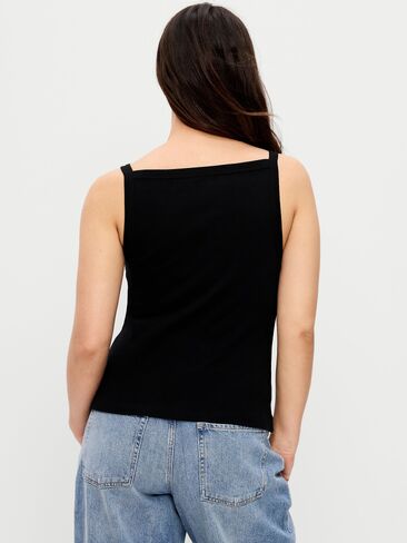 Old Navy Snug Apron-Neck Tank Top - Light Black Heather in Saudi Arabia