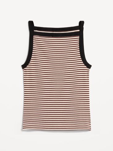 Old Navy Snug Apron-Neck Tank Top - Earth Brown Stripe in Saudi Arabia