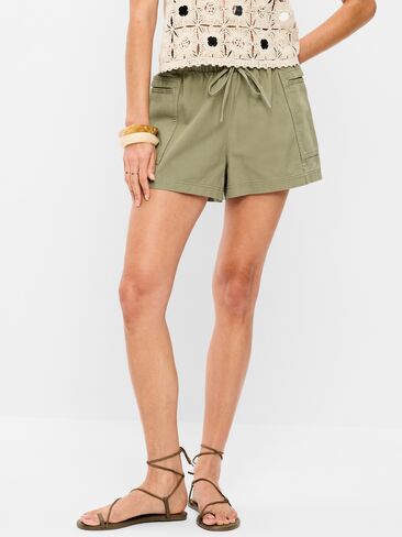 Old Navy شورت عالي الخصر سهل الارتداء - أعشاب مجففة in Saudi Arabia