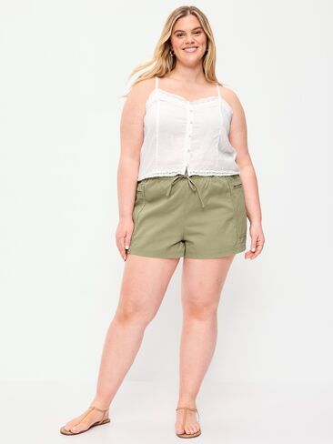 Old Navy شورت عالي الخصر سهل الارتداء - أعشاب مجففة in Saudi Arabia