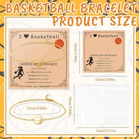 12 set Basketball Party Favors Basketball Bracelet with Inspirational Card for Sport Fans Team Gift for Sport Basketball Team Lovers Players Gifts Sport Accessories for Teen Girls Players Coach in Saudi Arabia