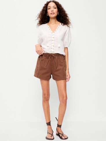 Old Navy High-Waisted Pull-On Utility Shorts - Coco de mer in Saudi Arabia