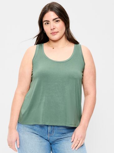 قميص بدون أكمام ذو رقبة واسعة من Old Navy Luxe - عشب مجفف in Saudi Arabia