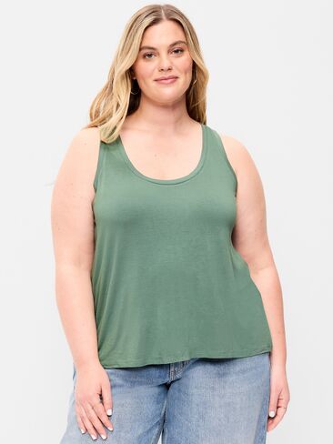 قميص بدون أكمام ذو رقبة واسعة من Old Navy Luxe - عشب مجفف in Saudi Arabia