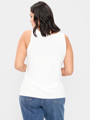 قميص بدون أكمام ذو رقبة واسعة من Old Navy Luxe - زنابق بيضاء in Saudi Arabia