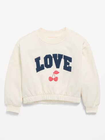 سويت شيرت برسومات بأكمام طويلة من Old Navy للفتيات الصغيرات - الحب in Saudi Arabia