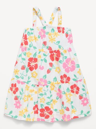 Old Navy Printed Sleeveless Tiered Dress for Toddler Girls - Multi Floral in Saudi Arabia