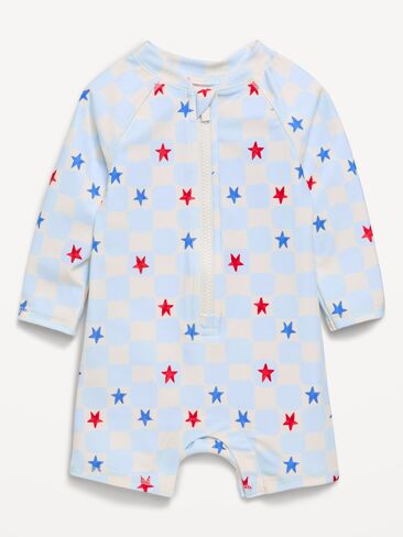 Old Navy Printed Swim Rashguard Bodysuit for Baby - 4th Blue Stars in Saudi Arabia
