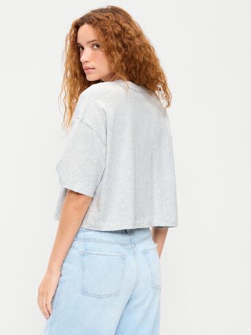 تي شيرت قصير برقبة دائرية من Old Navy - رمادي فاتح منقط in Saudi Arabia