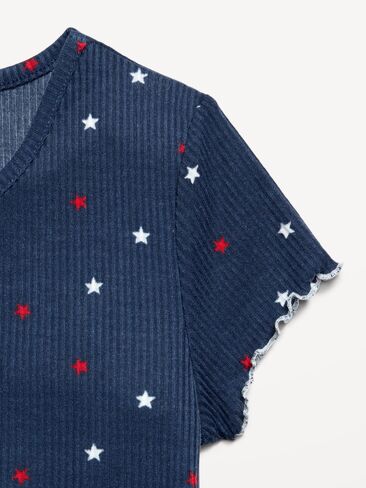 طقم بيجامة وشورت بيجامة مضلع بحافة خس للبنات من Old Navy - نجوم البحرية in Saudi Arabia