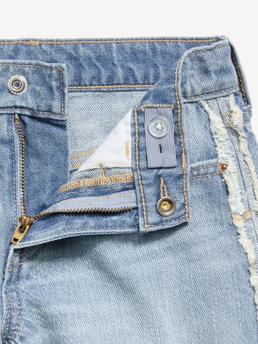 شورت جينز بخصر عالٍ وحاشية منسلة للبنات من Old Navy - غسيل فاتح in Saudi Arabia