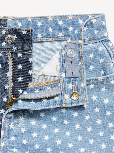 Old Navy High-Waisted Two-Tone Frayed-Hem Jean Shorts for Girls - Stars in Saudi Arabia