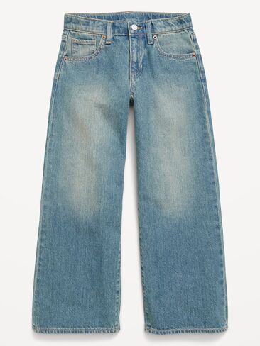 Old Navy Super Baggy Wide-Leg Jeans for Girls - Medium Wash in Saudi Arabia