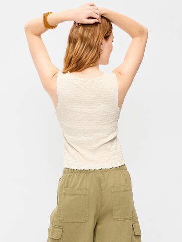 Old Navy Sleeveless Smocked Tank Top - Sea Salt in Saudi Arabia