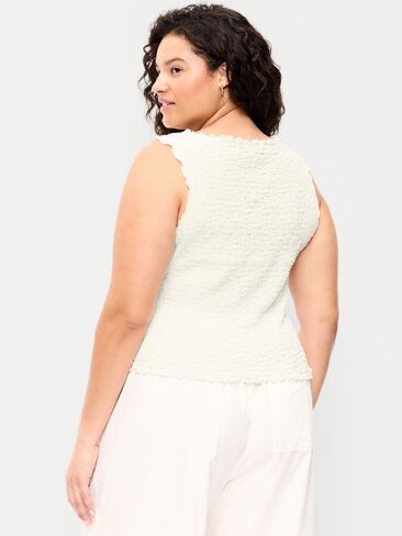 Old Navy Sleeveless Smocked Tank Top - Sea Salt in Saudi Arabia
