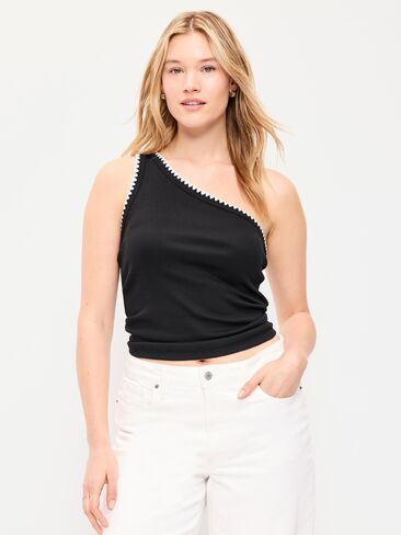 قميص بدون أكمام مضلع بكتف واحد من Old Navy - بلاك جاك in Saudi Arabia